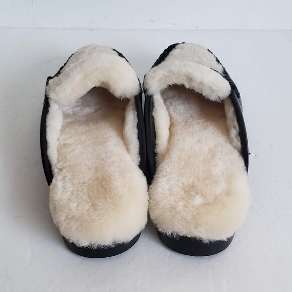 nib WEEJUNS Shearling Fur Loafer Shoes Flats Mules Clogs Bass Originals - Picture 7 of 13